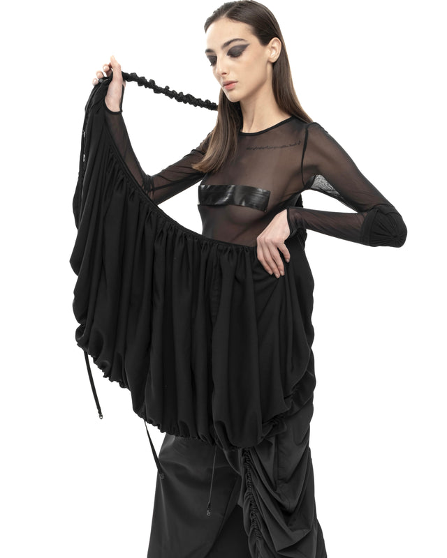 RETENTION BLACK OVERSIZED SHOULDER GATHERED BAG