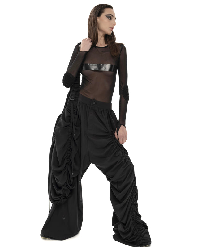 RETENTION BLACK OVERSIZED SHOULDER GATHERED BAG