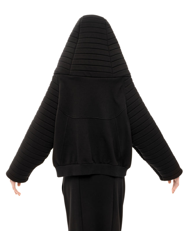 RETENTION BLACK PADDED QUILTED OVERSIZED SWEATSHIRT