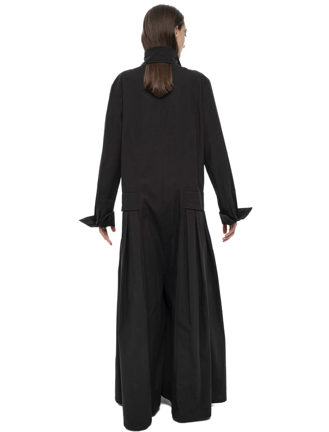 RETENTION BLACK WIDE-LEG JUMPSUIT WITH A STRUCTURED SILHOUETTE