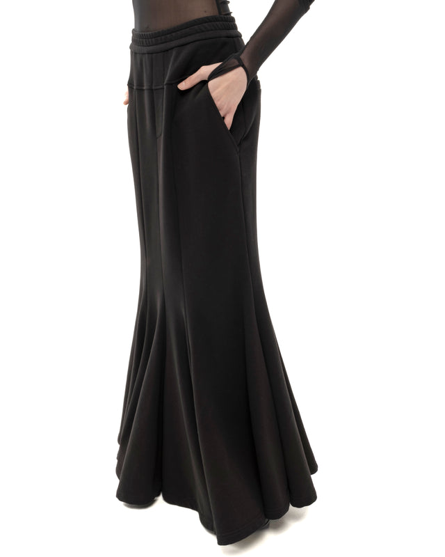RETENTION BLACK A-LINE HIGH-WAISTED MAXI SKIRT