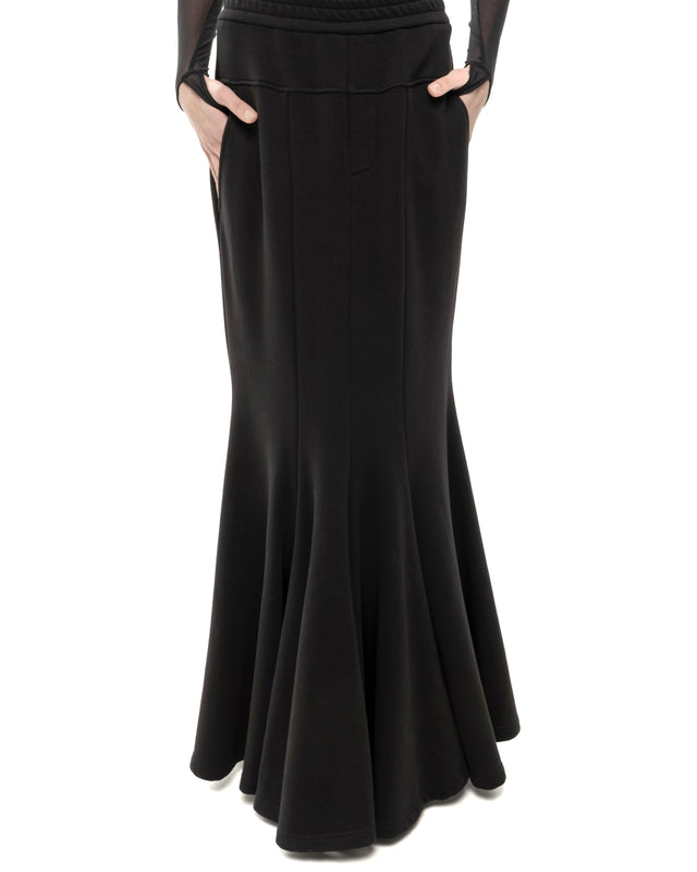 RETENTION BLACK A-LINE HIGH-WAISTED MAXI SKIRT