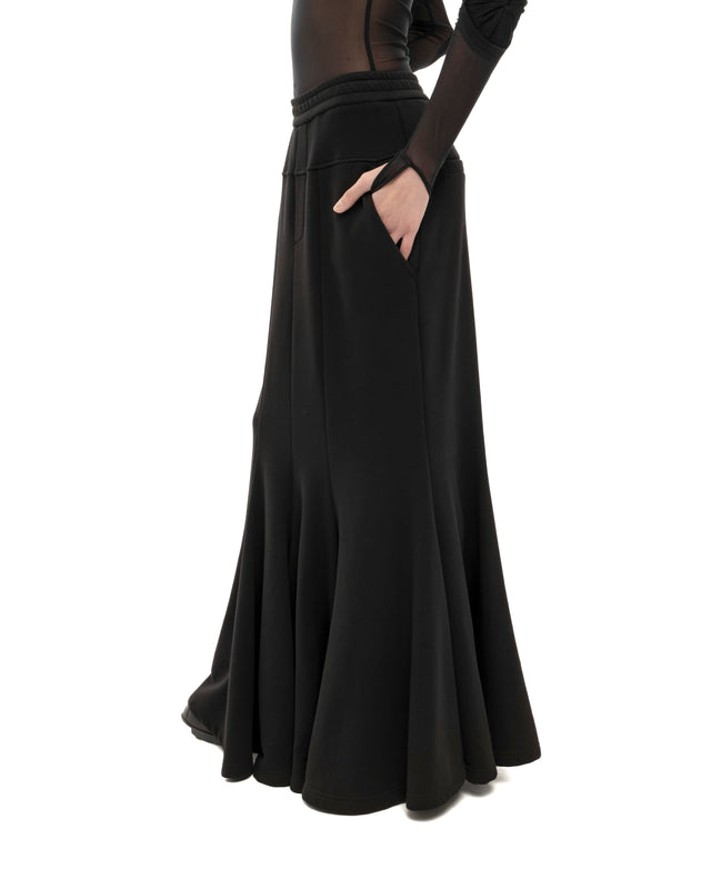 RETENTION BLACK A-LINE HIGH-WAISTED MAXI SKIRT