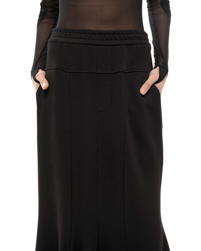 RETENTION BLACK A-LINE HIGH-WAISTED MAXI SKIRT