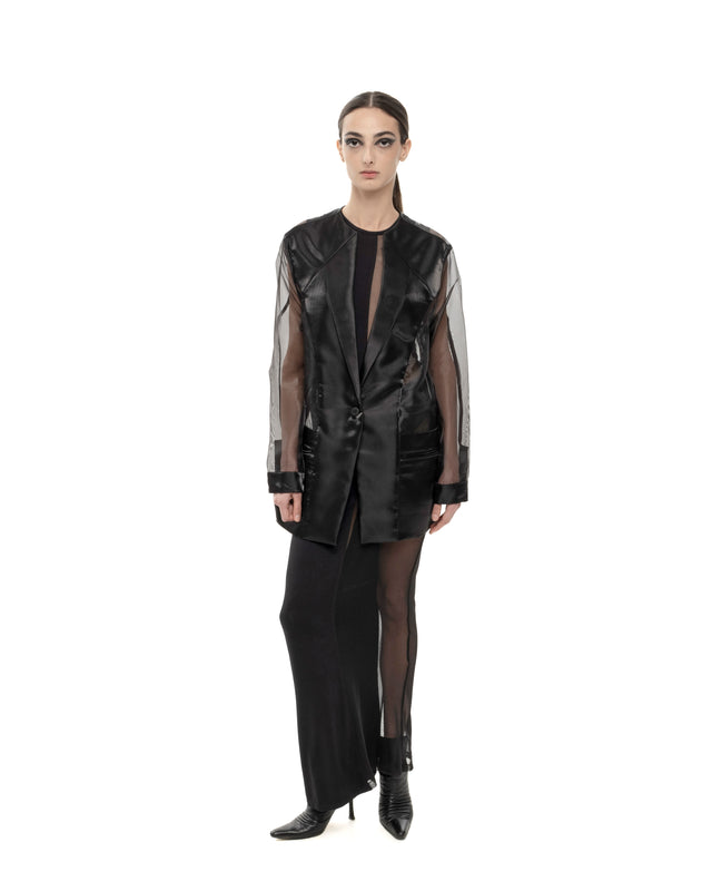 RETENTION SEMI-SHEER OVERSIZED ORGANZA BLAZER
