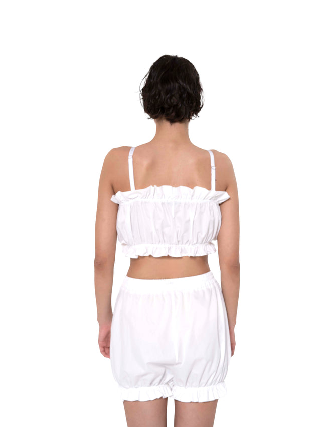 ÉTHER WHITE GATHERED COTTON BLOOMER