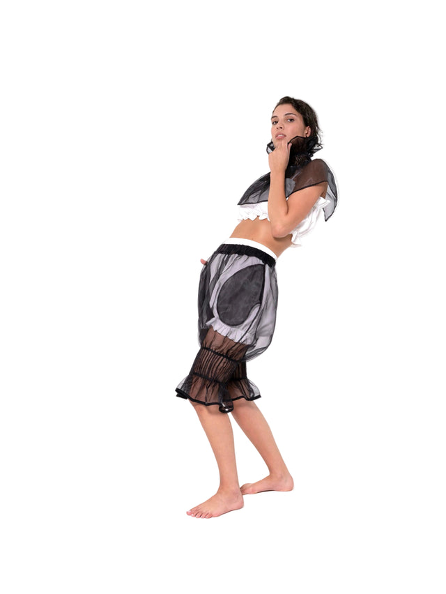 ÉTHER WHITE GATHERED COTTON BANDEAU
