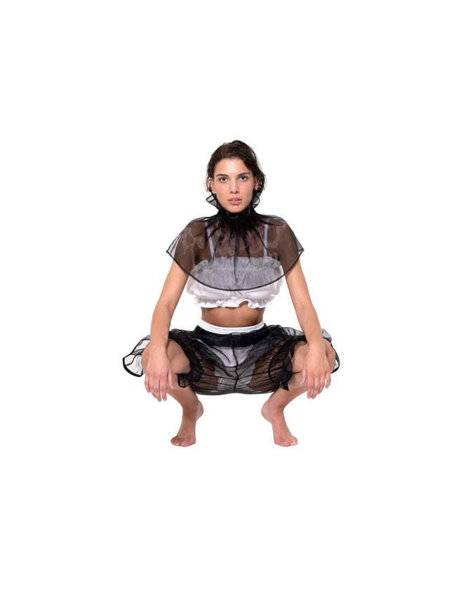 ÉTHER WHITE GATHERED COTTON BANDEAU