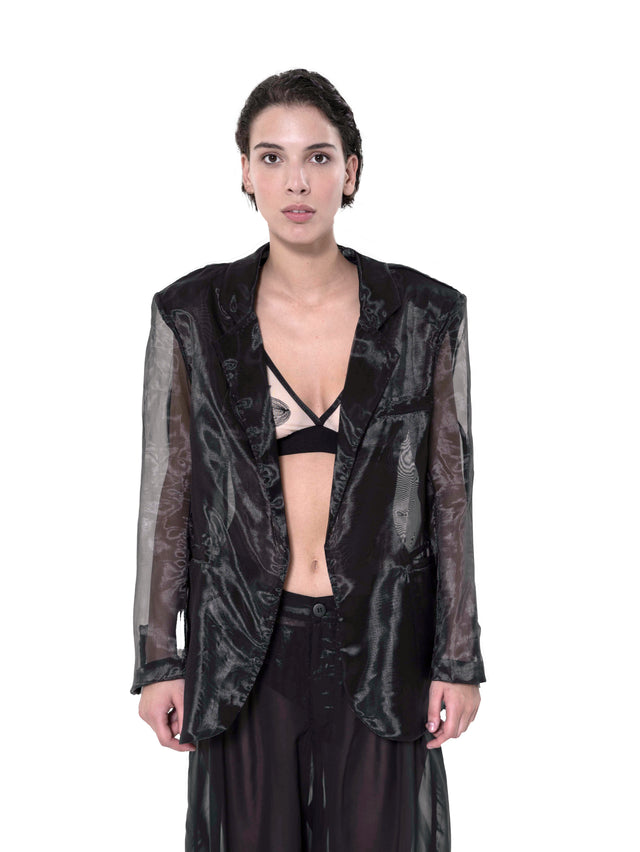 ÉTHER BLACK ORGANZA BLAZER