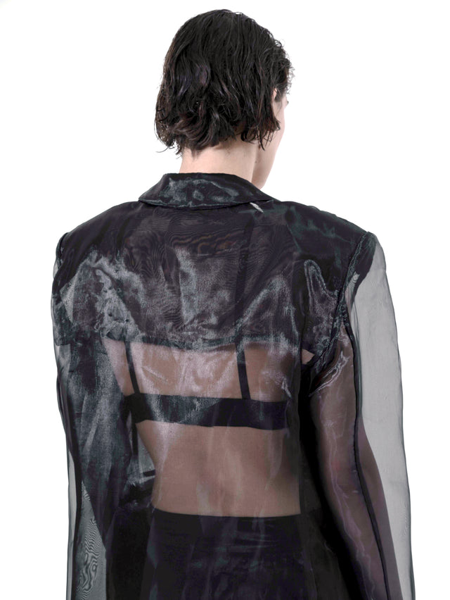 ÉTHER BLACK ORGANZA BLAZER