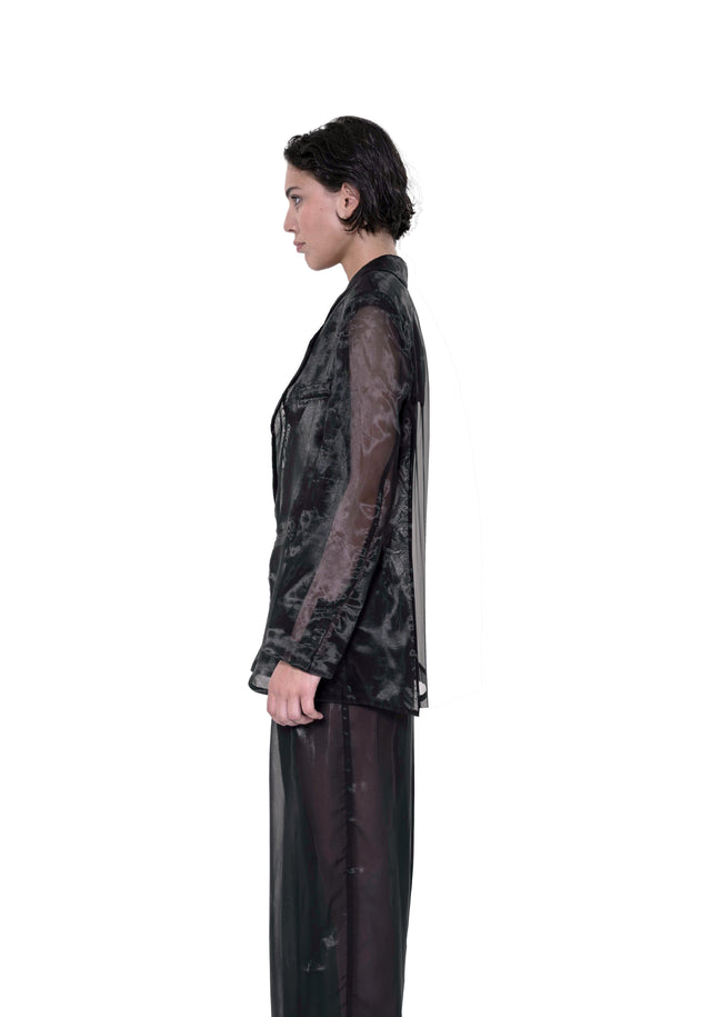 ÉTHER BLACK ORGANZA BLAZER