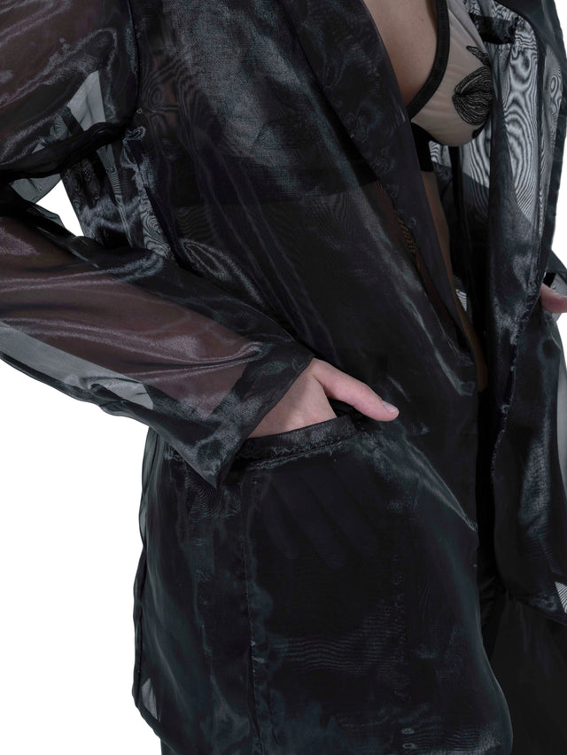 ÉTHER BLACK ORGANZA BLAZER
