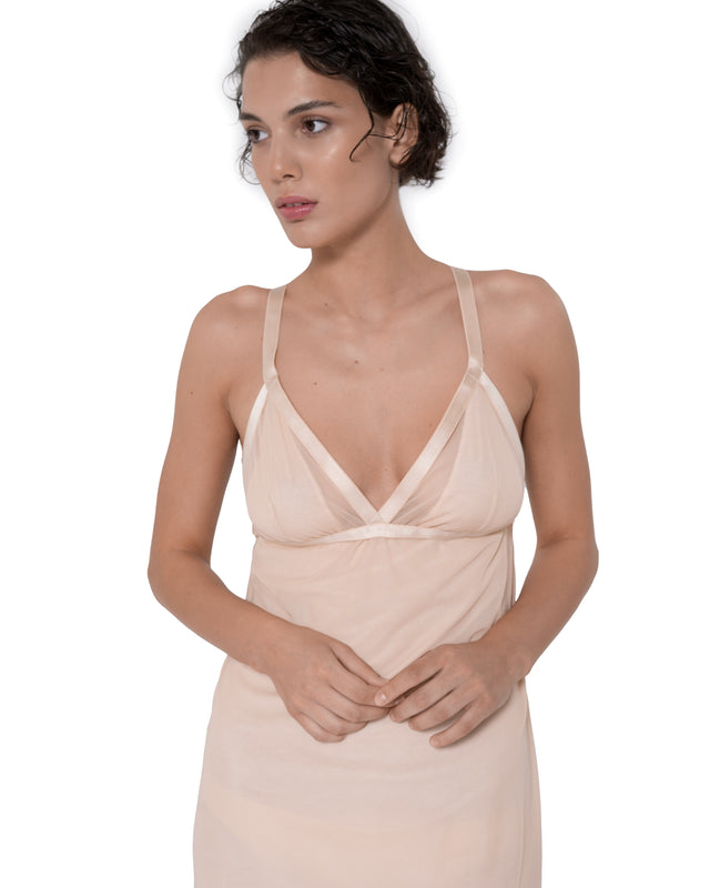 ÉTHER NUDE LAYERED UNDER/SLIP DRESS