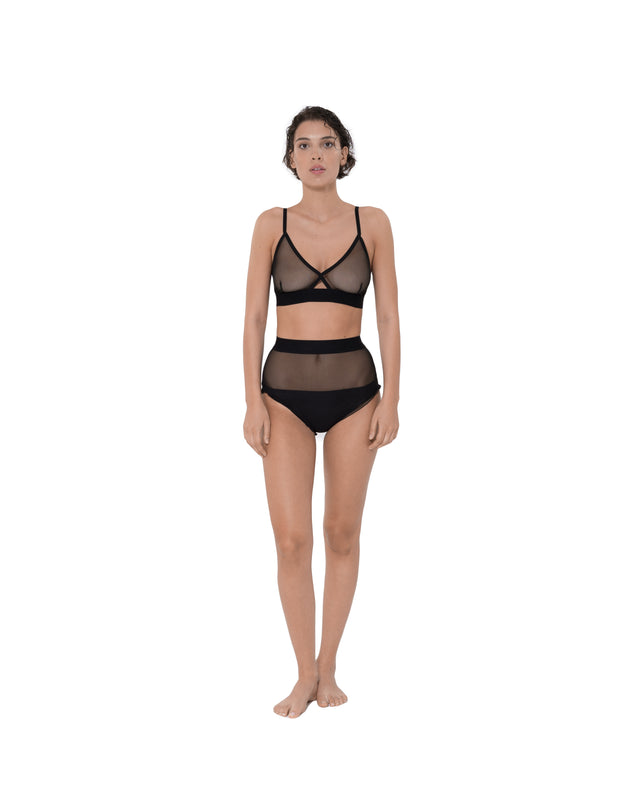 ÉTHER BLACK SHEER BRA