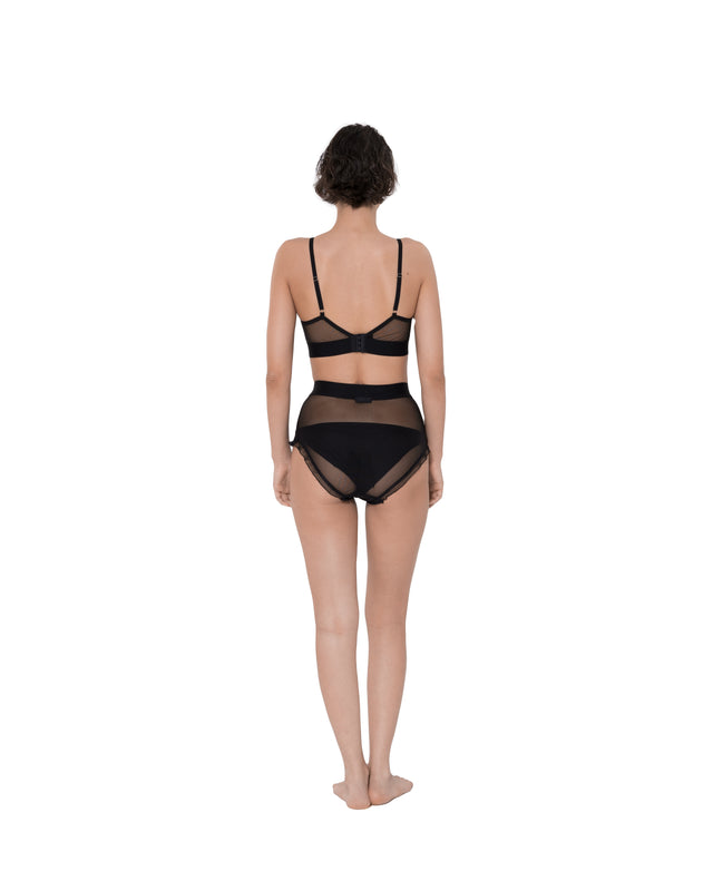 ÉTHER BLACK SHEER BRA