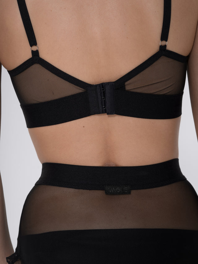 ÉTHER SHEER HIGH-WAIST BLACK BRIEF