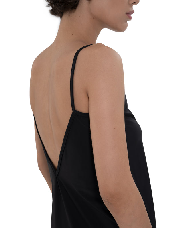 ÉTHER BLACK BACKLESS UNDER/SLIP DRESS