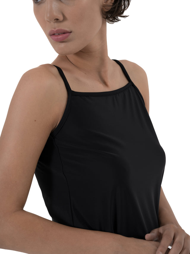ÉTHER BLACK BACKLESS UNDER/SLIP DRESS – VAGUE