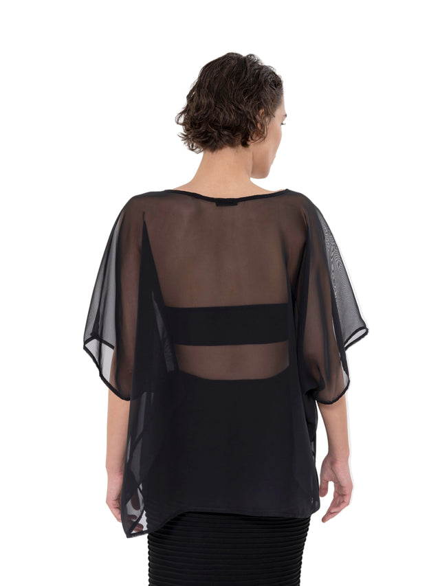ÉTHER EMBROIDERED CHIFFON WIDE TOP