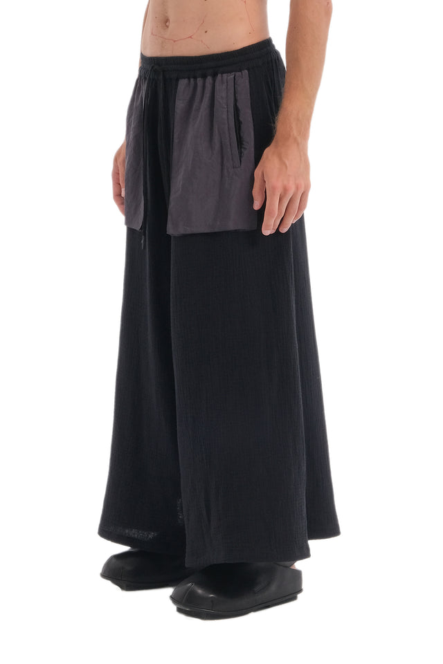 EARS TO EAR(TH) BLACK WIDE-LEG TETRA PANTS