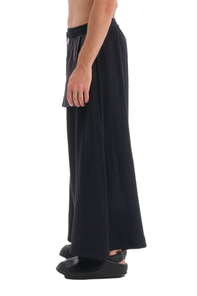 EARS TO EAR(TH) BLACK WIDE-LEG TETRA PANTS