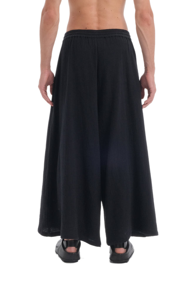 EARS TO EAR(TH) BLACK WIDE-LEG TETRA PANTS