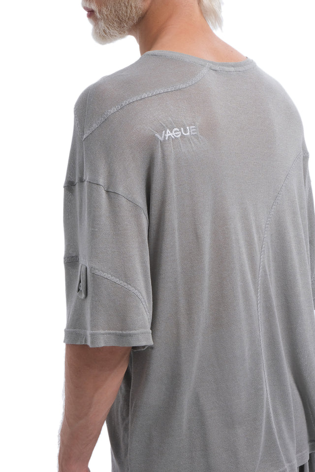 EARS TO EAR(TH) ASYMMETRICAL SEAM LIGHT GREY TEE