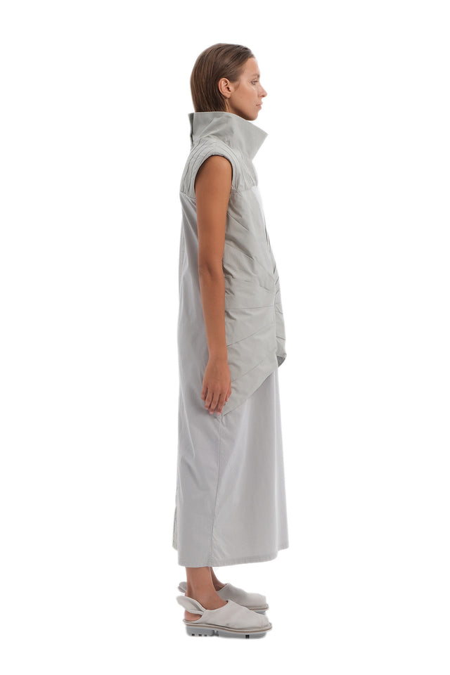 EARS TO EAR(TH) LIGHT GRAY ORIGAMI VEST DRESS