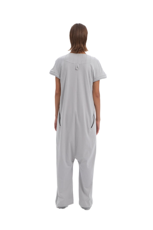 EARS TO EAR(TH) DIAGONAL LIGHT GRAY ZIP JUMPSUIT