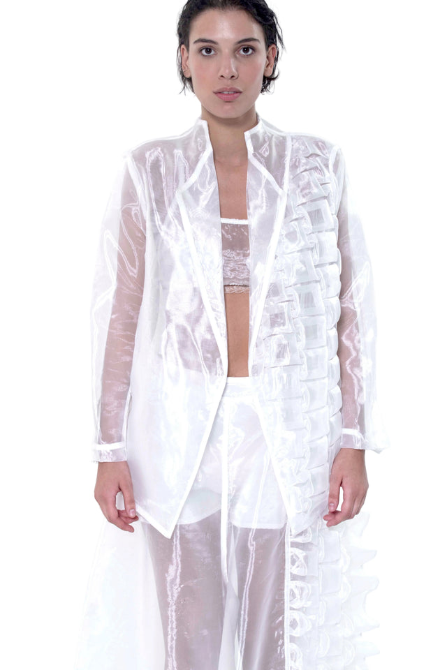 ÉTHER WHITE ORIGAMI ORGANZA BLAZER
