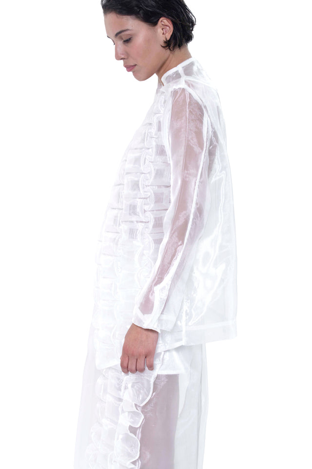 ÉTHER WHITE ORIGAMI ORGANZA BLAZER
