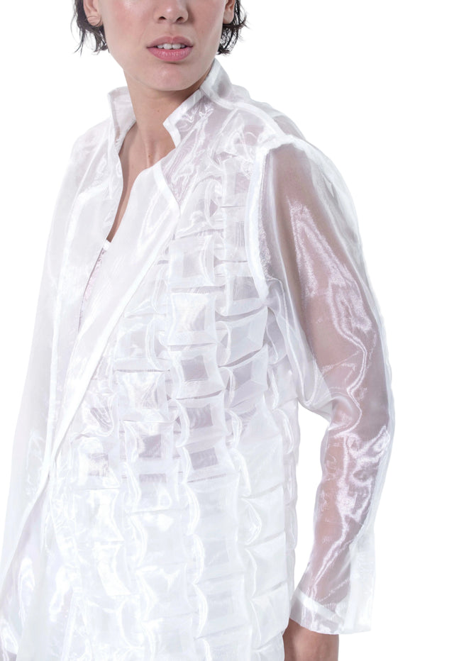 ÉTHER WHITE ORIGAMI ORGANZA BLAZER