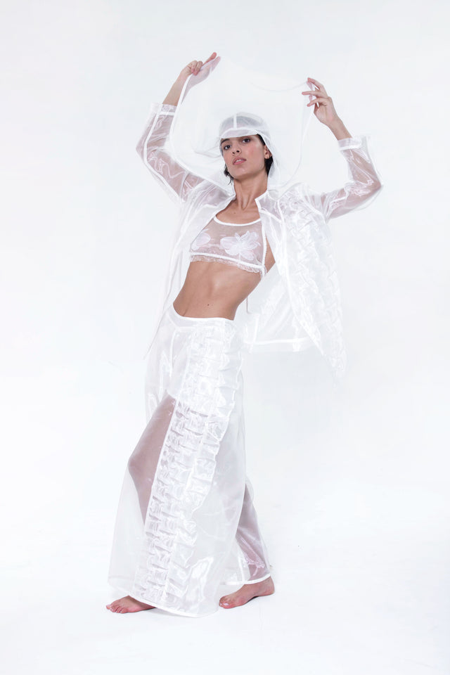 ÉTHER WHITE ORIGAMI ORGANZA BLAZER