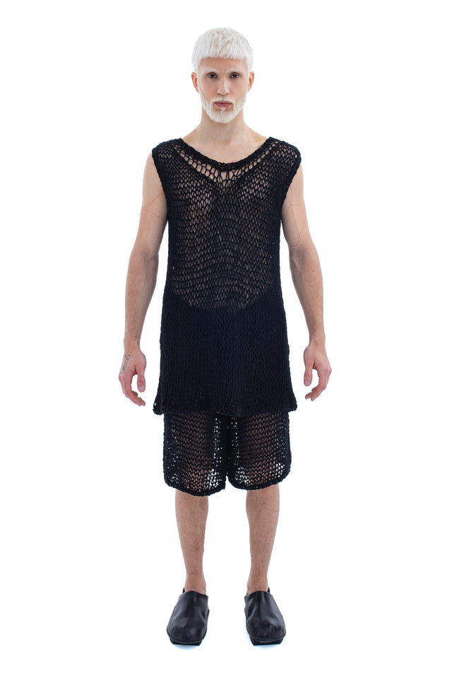 RUN(A)WAY LOW-CROTCH HAND-KNITTED SHEER SHORTS