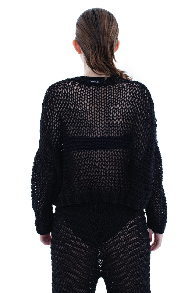 RUN(A)WAY HAND-KNITTED SHEER SWEATER