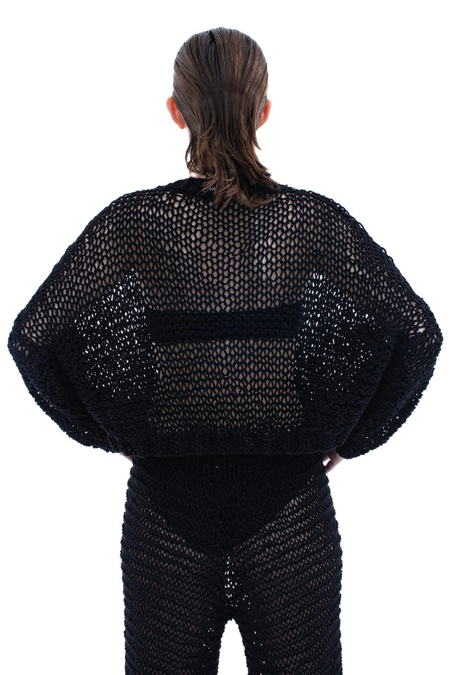 RUN(A)WAY HAND-KNITTED SHEER SWEATER