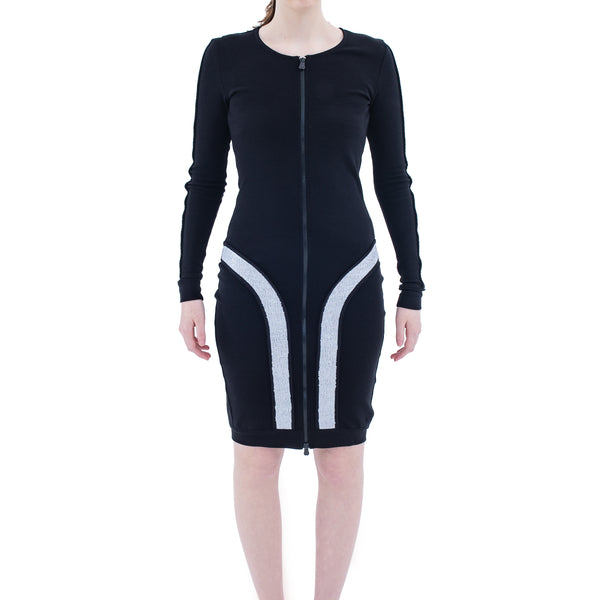 formal long sleeve long black dress Vienna Long Sleeve Open Back Bodycon Formal Dress
