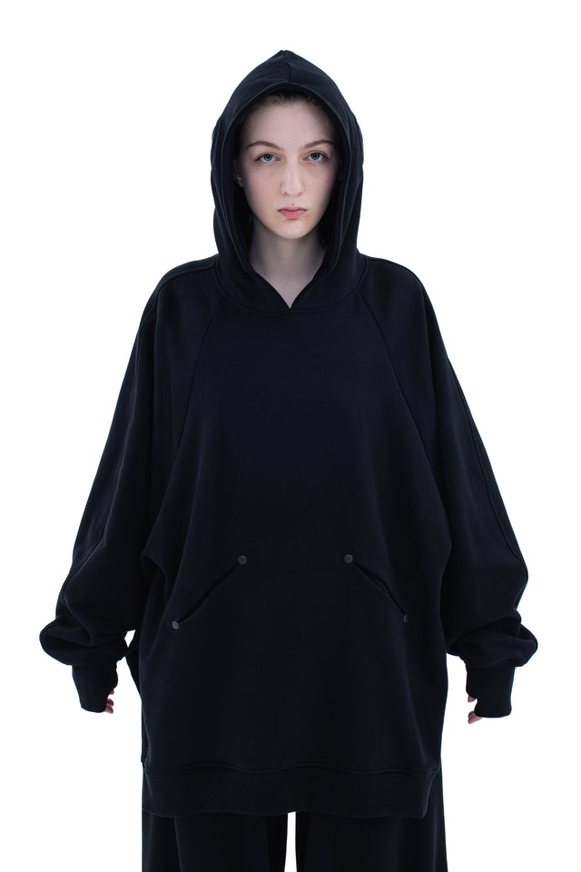 RUN(A)WAY BLACK CUT OUT HOODIE