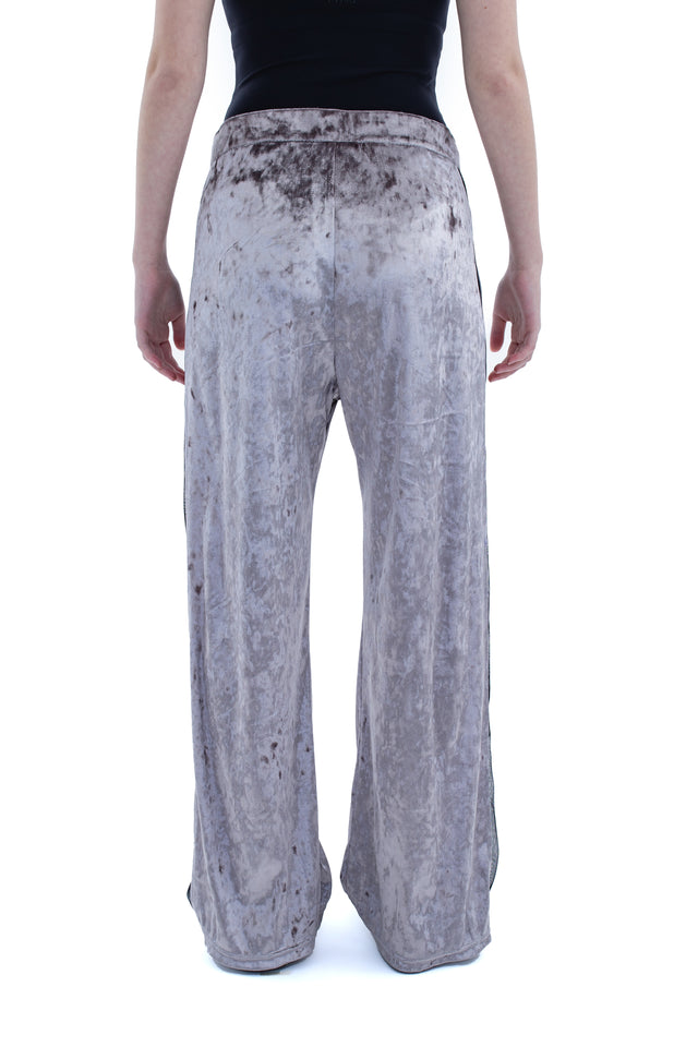 RUN(A)WAY SILVER VELVET STRAIGHT LEG PANTS