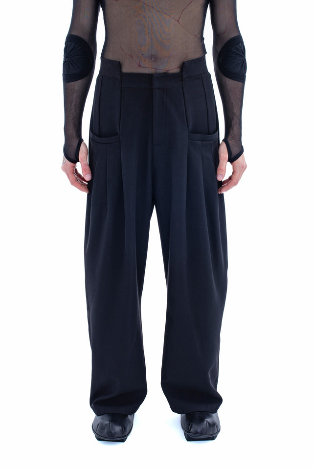 RUN(A)WAY HIGH-WAIST PLEATED TROUSERS