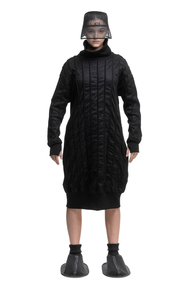 NOSTALGIC B HIGH COLLAR SWEATSHIRT DRESS