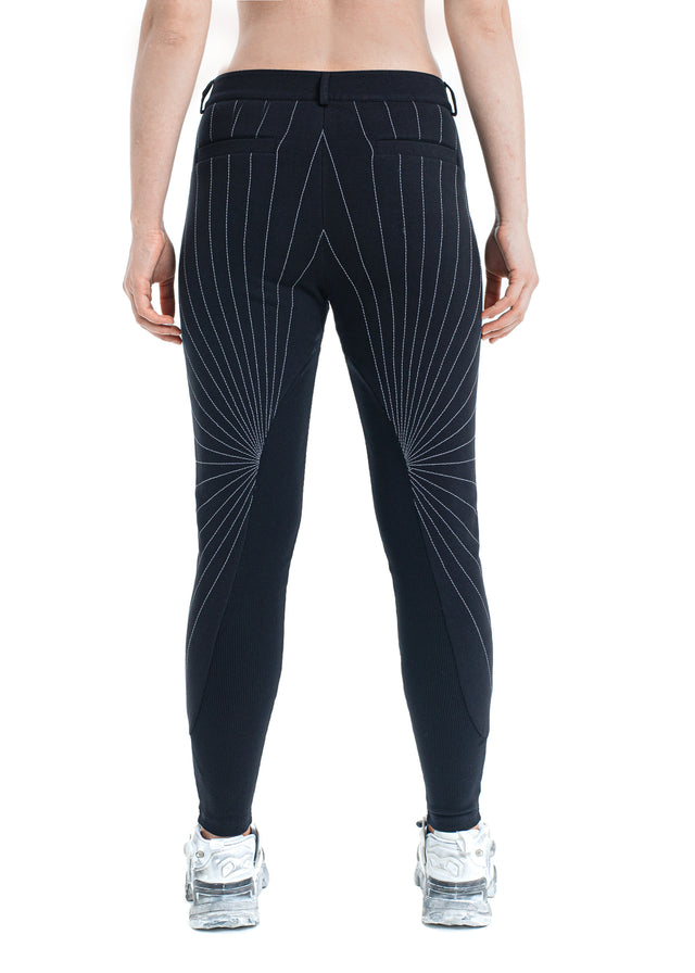 PARADEIGMA WHITE STITCHED BLACK PADDED JERSEY TROUSERS