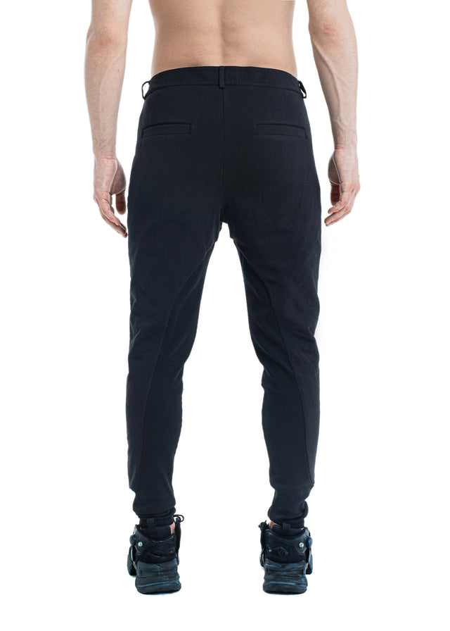 PARADEIGMA BLACK PADDED JERSEY STITCHED TROUSERS